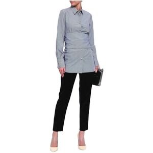 Piazza Sempione Pants Women 10 Black Velvet Pants High Rise Holiday Career‎ Goth